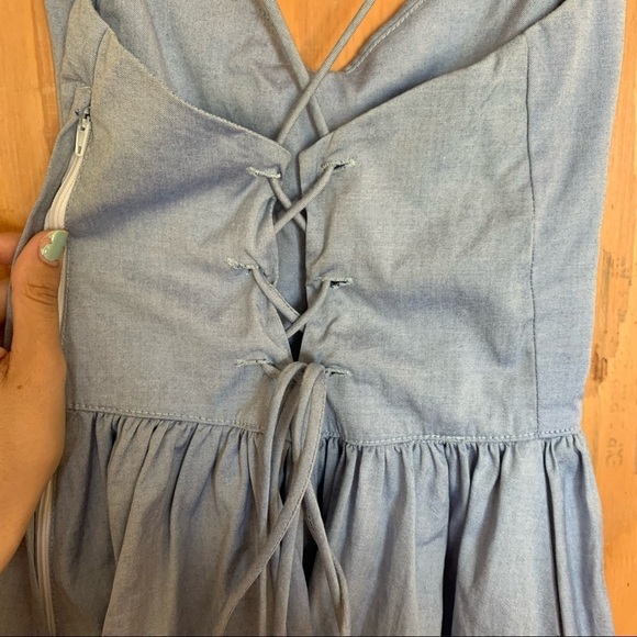 Handmade Blue Babydoll Mini dress S - Picture 5 of 10